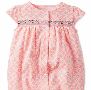 Carter's Baby Girls' Coral Romper Size 3,6,18M